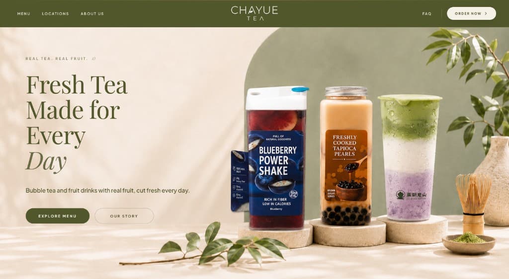 Screenshot of Chayue Tea