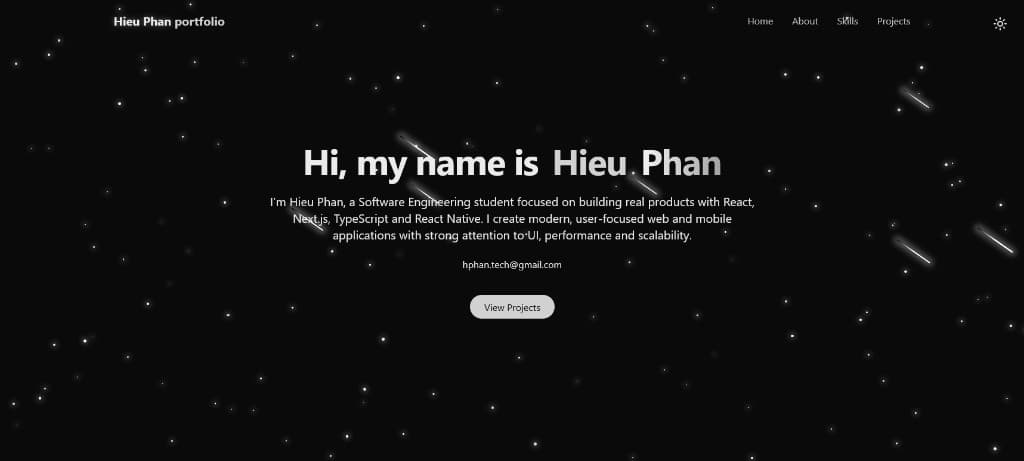 Screenshot of Old portfolio